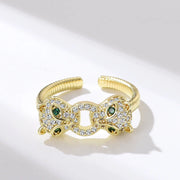 Zircon Panther Head Ring | Trendy Statement Ring | Bold Jewelry Design