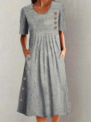 Charlotte | Classic Striped Button Dress
