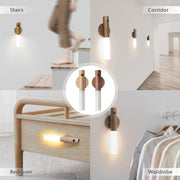 Auto LED USB Magnetic Wood Wireless motion sensor Night Light