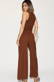 Basic Full Size Ribbed Tank and Wide Leg Pants Set | Retail Flare