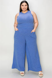 Basic Full Size Ribbed Tank and Wide Leg Pants Set | Retail Flare