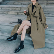 Women Trendy Trench Coat | Gray/Green Variant
