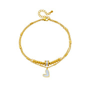 Boho Love Heart Ankle Chain – Double Layer Tassel Bracelet | Retail Flare
