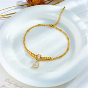 Boho Love Heart Ankle Chain – Double Layer Tassel Bracelet | Retail Flare