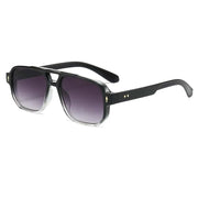 Retro Double Beam Sunnies Leopard Print Eyewear PC Unisex Polarized Sunglasses Square Frame Lightweight Anti-UV Glasses Men