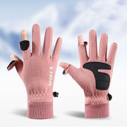 Outdoor Ski Riding Gloves | Pink Variant with Warm Winter Insulation