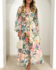 Jessica | Elegant Floral V-Neck Dress