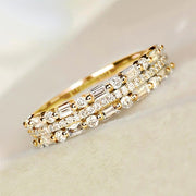 Multilayer Ring Three - layer Fine Circle Line Setting For Women Full Finger Rings Jewelry Gifts