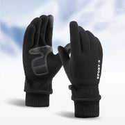 Outdoor Ski Riding Gloves | Black Variant with Fleece Flip Cover