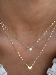 Double Layer Butterfly Pendant Necklace