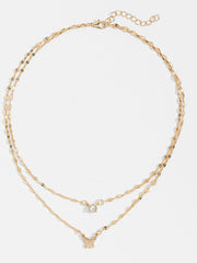 Double Layer Butterfly Pendant Necklace