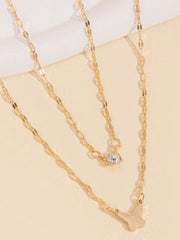 Double Layer Butterfly Pendant Necklace