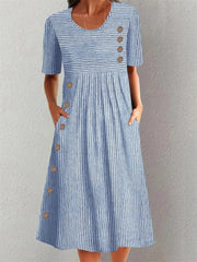 Charlotte | Classic Striped Button Dress