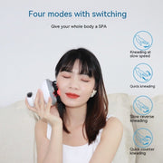 Person Using Head Massager – Relaxation Therapy for Stress Relief.