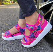 Thick - soled Sports Sandals Summer Fashion Print Velcro Sandals Women Shoes
