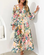 Jessica | Elegant Floral V-Neck Dress