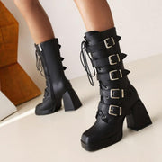 Fashion Ladies Square Toe Knee - High Ankle Boots – Stylish & Comfortable | Retail Flare