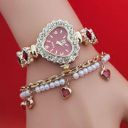 Fashion Love Shape Bracelet Watch Set – Elegant Quartz Jewelry | Retail Flare