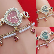 Fashion Love Shape Bracelet Watch Set – Elegant Quartz Jewelry | Retail Flare
