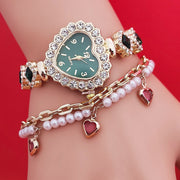 Fashion Love Shape Bracelet Watch Set – Elegant Quartz Jewelry | Retail Flare