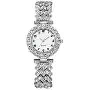 Luxury Fashion Women’s Watch Set – Silver Strap Quartz Wristwatch & Bracelet | Retail Flare