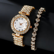 Luxury Fashion Women’s Watch Set – Silver Strap Quartz Wristwatch & Bracelet | Retail Flare