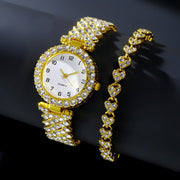 Luxury Fashion Women’s Watch Set – Silver Strap Quartz Wristwatch & Bracelet | Retail Flare
