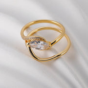 Moissanite Sterling Silver 2pcs Ring Set