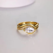 Moissanite Sterling Silver 2pcs Ring Set