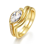 Moissanite Sterling Silver 2pcs Ring Set