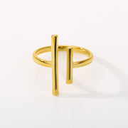 Parallel Bars Stainless Steel Ring – Minimalist Ladies Jewelry | Retail Flare