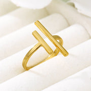 Parallel Bars Stainless Steel Ring – Minimalist Ladies Jewelry | Retail Flare