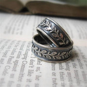 Retro Leaf Pattern Fashion Ring – Vintage Style for Men & Women | Adjustable Unisex Jewelry