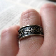Retro Leaf Pattern Fashion Ring – Vintage Style for Men & Women | Adjustable Unisex Jewelry