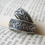 Retro Leaf Pattern Fashion Ring – Vintage Style for Men & Women | Adjustable Unisex Jewelry