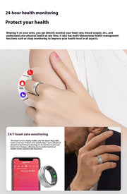 Smart Ring For Men Women Heart Rate Blood Oxygen Monitoring Multi Sports Modes IP68 Waterproof Smart Rings For Android IOS
