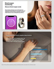 Smart Ring For Men Women Heart Rate Blood Oxygen Monitoring Multi Sports Modes IP68 Waterproof Smart Rings For Android IOS