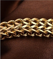 Stainless steel jewelry men and women gold double - layer grinding chain bracelet