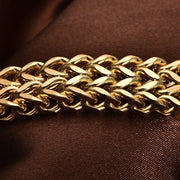 Stainless steel jewelry men and women gold double - layer grinding chain bracelet