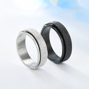 Stylish black spinner ring with a smooth rotation for stress relief