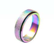 Rainbow spinner ring – stylish anxiety relief accessory