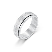Silver titanium anxiety ring – rotating spinner for focus